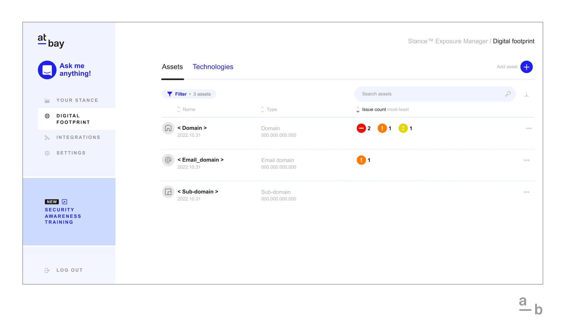 Set up your assets in Stance Exposure Manager 