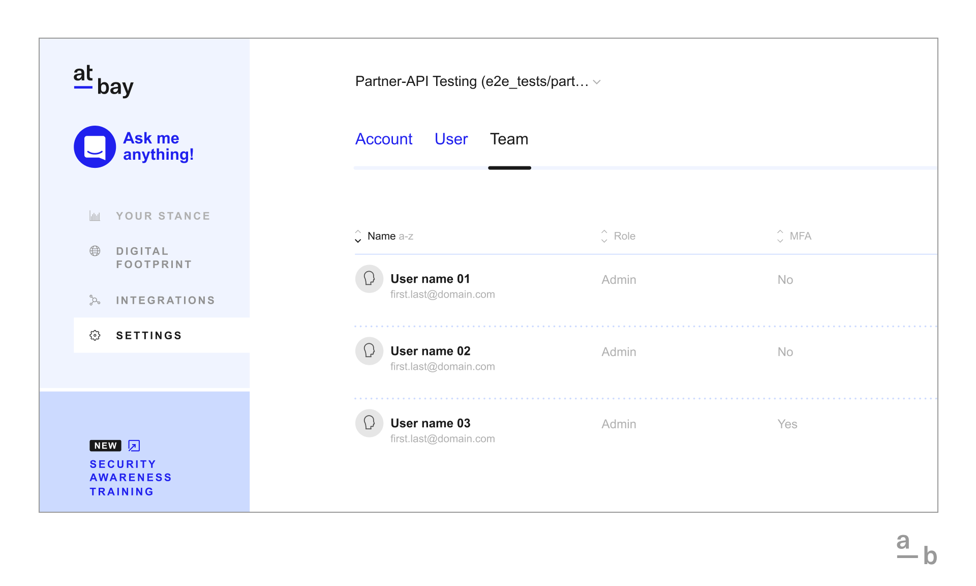 Invite your team to Stance Exposure Manager