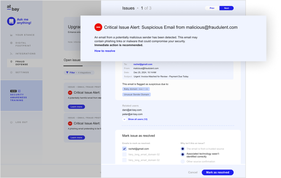 A security layer to detect fraudulent activity